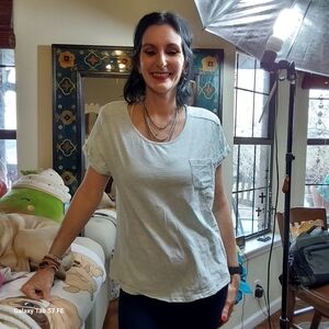 Impressions Women's Soft Blue Short Sleeve Tee